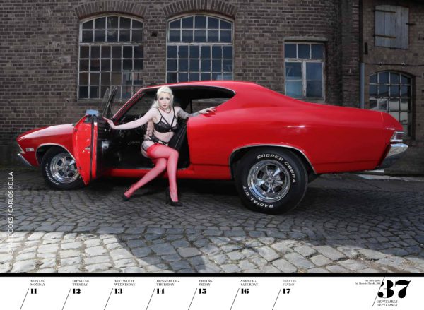 Girls & legendary US-Cars 2017 Wochenkalender von Carlos Kella mit 52 Kalenderblättern, 16 Models und 26 US-Oldtimern. Limitiert.