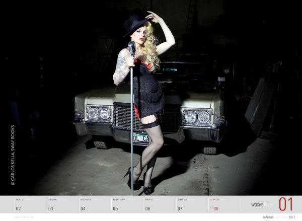 Girls & legendary US-Cars 2012 Wochenkalender von Carlos Kella mit 52 Kalenderblättern, 17 Models und 34 US-Oldtimern. Limitiert