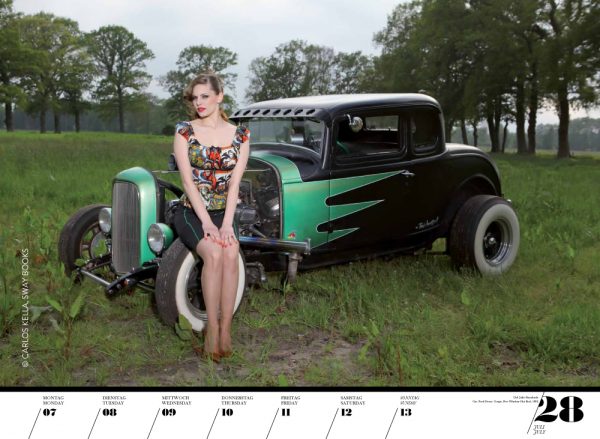Girls & legendary US-Cars 2014 Wochenkalender von Carlos Kella mit 52 Kalenderblättern, 23 Models und 39 US-Oldtimern. Limitiert