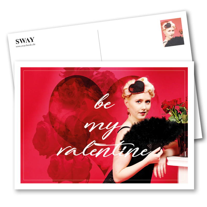 Postkarte "Be my Valentine" mit Paula Walks – Der Valentinsgruß in Postkartenform Model: Paula Walks Foto: Carlos Kella