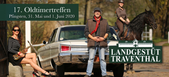 Das 17. Traventhaler Oldtimertreffen mit Teile-, Antik- und Trödel-Markt, Barock-Pferden, US-Car-Special am Montag und vielen weiteren Attraktionen findet an Pfingsten 2020 auf dem Landgestüt Traventhal statt.