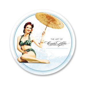 The Art of Carlos Kella Outdoor-Sticker "Sara" mit Pin-up Motiv, selbstklebend: Sticker im Vintage Stil.