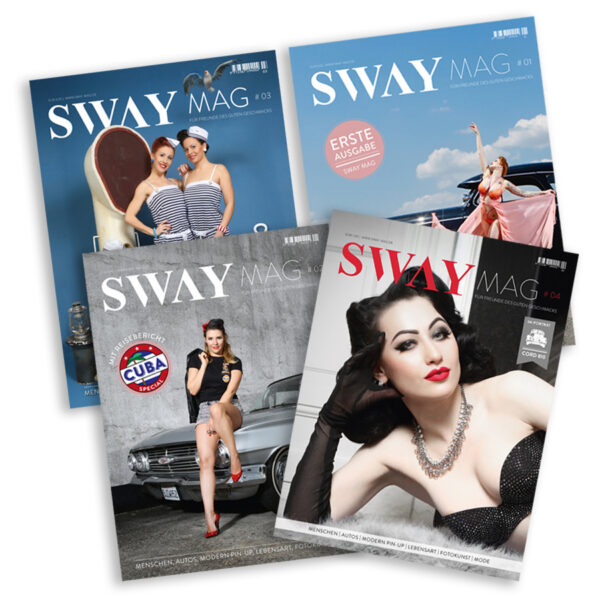 SWAY MAG Komplett-Bundle: Das Magazin aus dem SWAY Books Verlag mit Fotos von Carlos Kella. Die Ausgaben SWAY MAG #01, #02, #03 und #04 zum vergünstigten Bundle-Preis